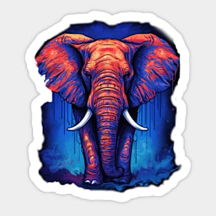 Red and Blue Elephant Pop Art Sticker